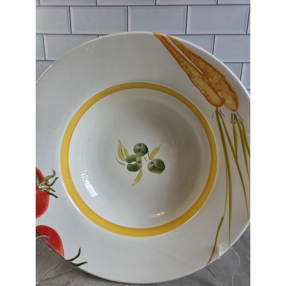 Crate & Barrel White Vegetable Serving Bowl/Judith Moss Kruger Italy 13½" GUC - Picture 4 of 14